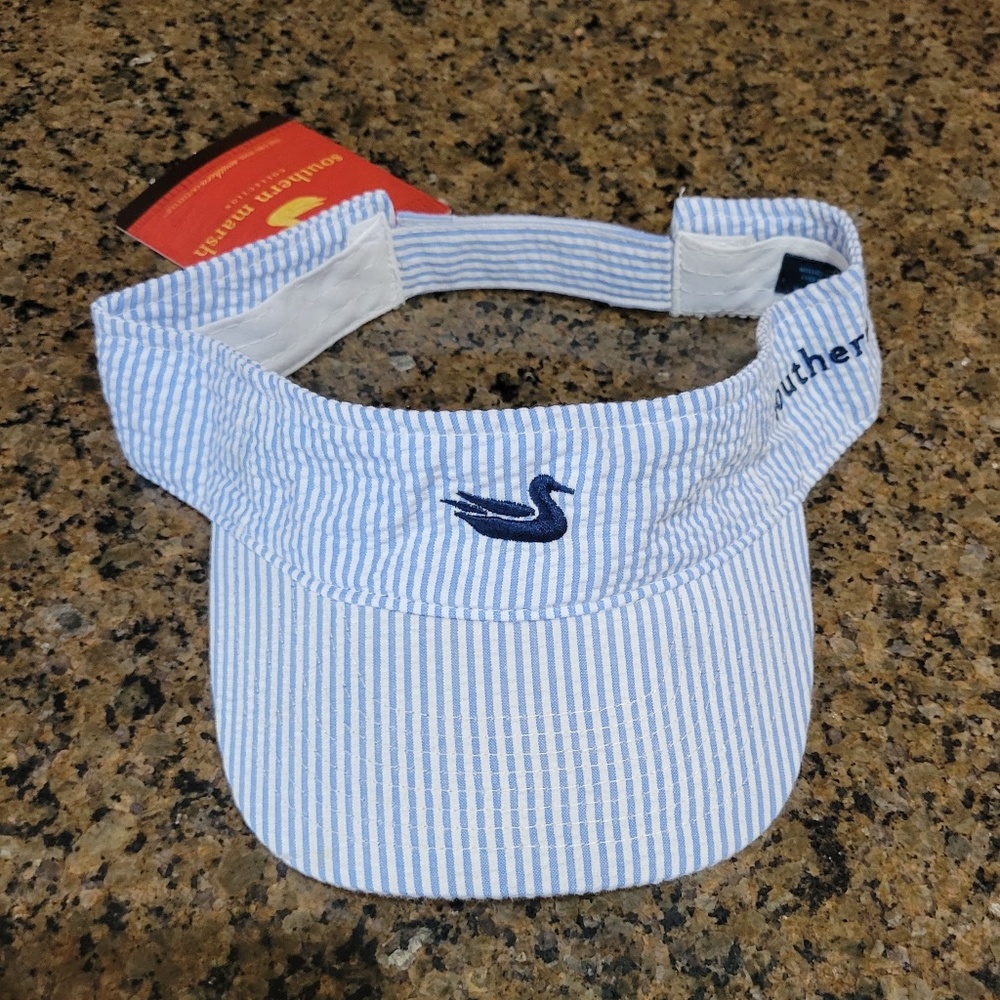 Southern Marsh Blue Seersucker Visor